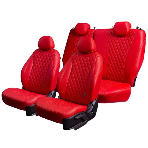 Чехлы Премиум Экокожа Байрон Ромб на Chevrolet Lacetti